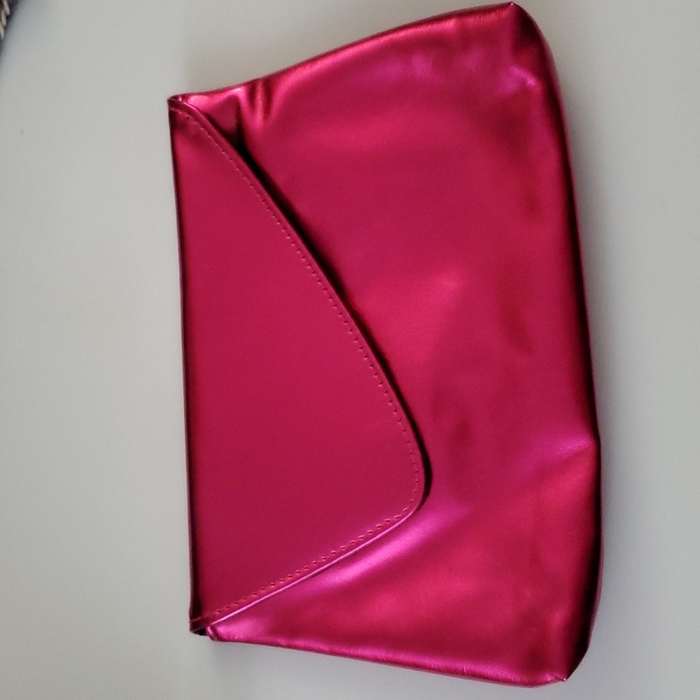 BareMinerals Hot Pink Metallic Faux Leather Cosmetic Case